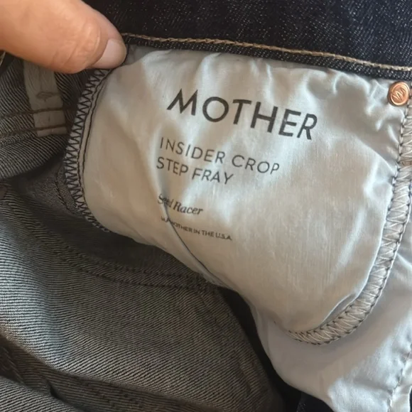 MOTHER • Insider Crop Step Fray Speed Racer High Waisted Size 24 - Picture 6 of 10